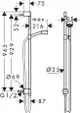 Brauseset der Marke AXOR mit Wandanschluss in Mattschwarz, schematische Darstellung mit Maßen und Durchmessern, geeignet für individuelle Badezimmergestaltung.